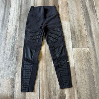 Alo Black Leggings Size Xs Moto Style